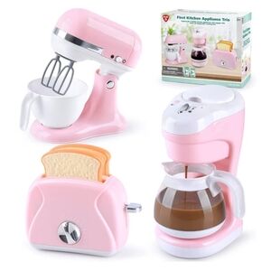 Toy kitchen tosster blendet coffee maker